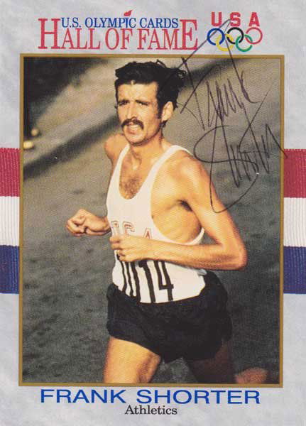 US Athletes autographs: US Athletes autographs From Bob Matinas, Bruce Jenner, Frank Shorter, Ed Moses etc. Four on Hall of Fame cards, two on a magazine, with certificates of authenticity.