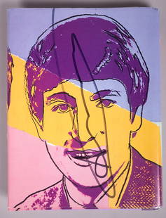 Andy Warhol (American, 1928-1987): Title: THE BEATLES Note: With a letter of provenance from Peter Gidal. Size 12.25 by 36in. (31.1 by 91.4cm) Condition Some scuffing at edges. Print is in four folds. Otherwise very good co