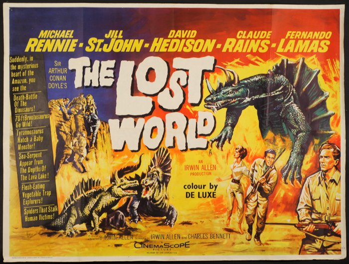 The Lost World: 1960. Starring Michael Rennie, Jill St. John and David Hedison. 30 by 40in., 75 by 100cm.