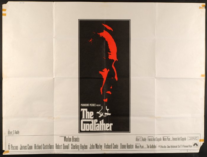 The Godfather: 1972. Starring Marlon Brando, Al Pacino, Robert Duvall and Diane Keaton etc. Won Oscars for Best Picture to Walter Ruddy, Best Actor to Marlon Brando and Best Screenplay.