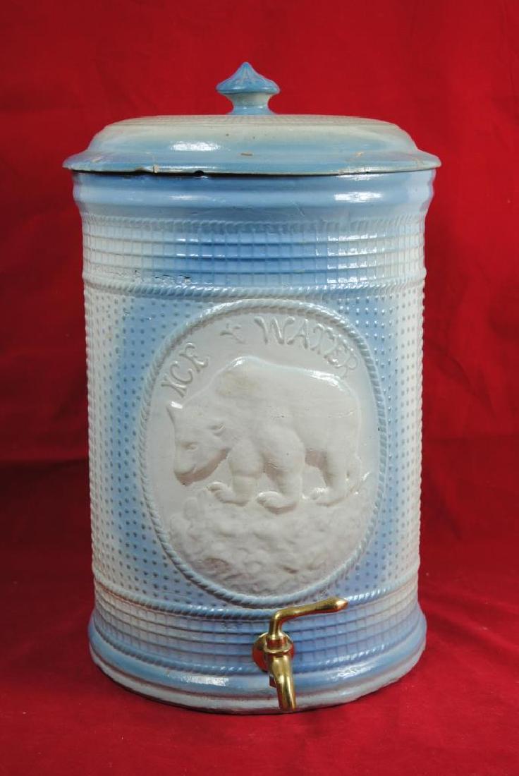 Stoneware Ice Water Cooler w/ Polar Bear (1 of 10)