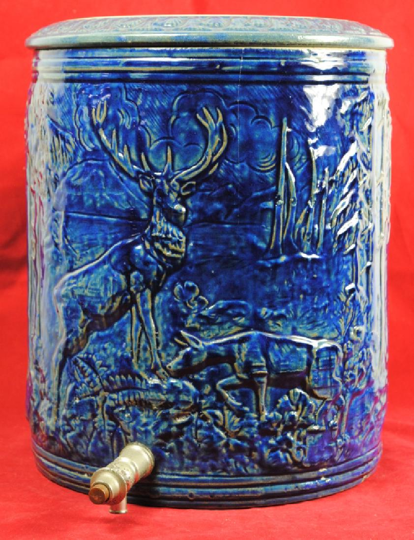 Blue Glazed Water Cooler w/ Stag (1 of 10)