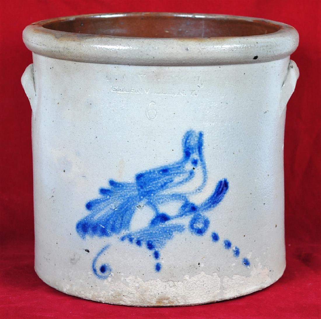 Brady & Ryan No. 6 Crock w/ Bird  Decoration (1 of 11)