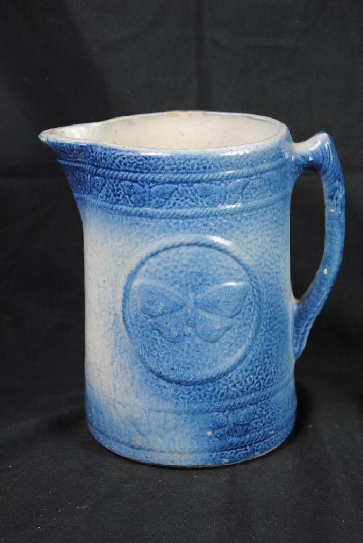 Salt Glazed Pitcher w/ Butterfly Decoration (1 of 6)