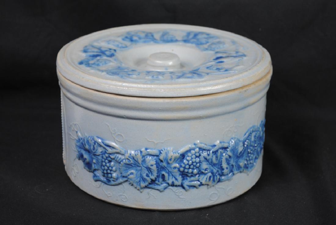 Robinson Clay Salt Glazed Butter Crock w/ Grapes (1 of 7)