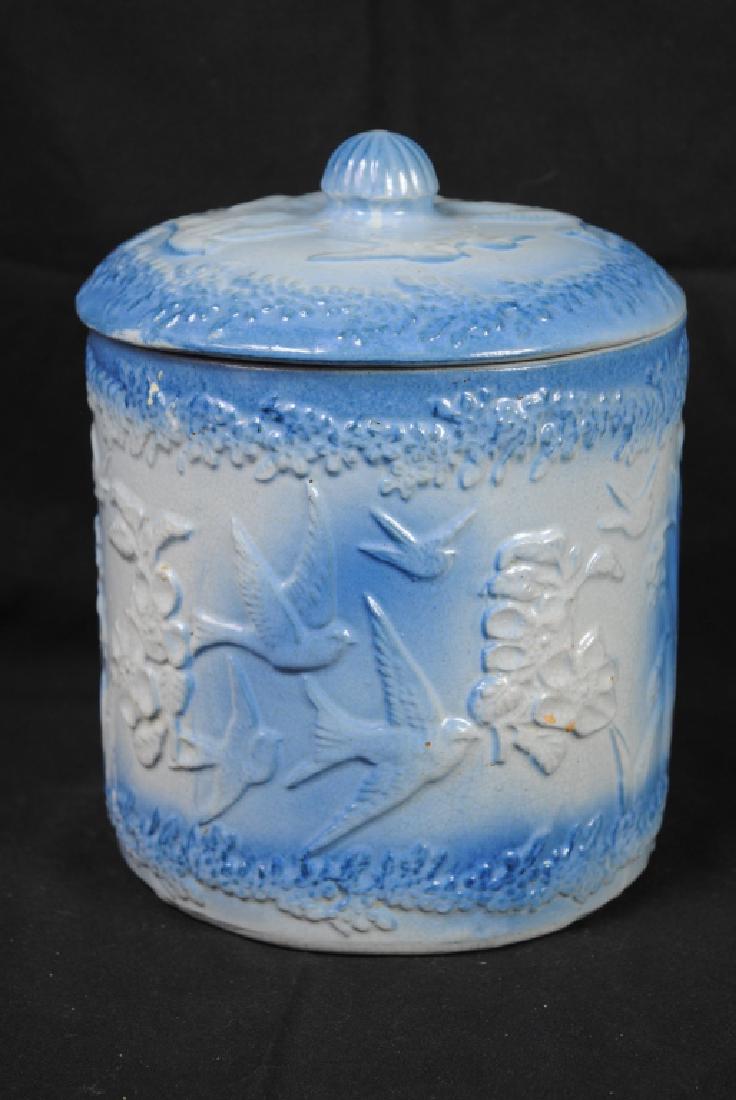 Hull Stoneware Container w/ Flying Bird Decoration (1 of 5)