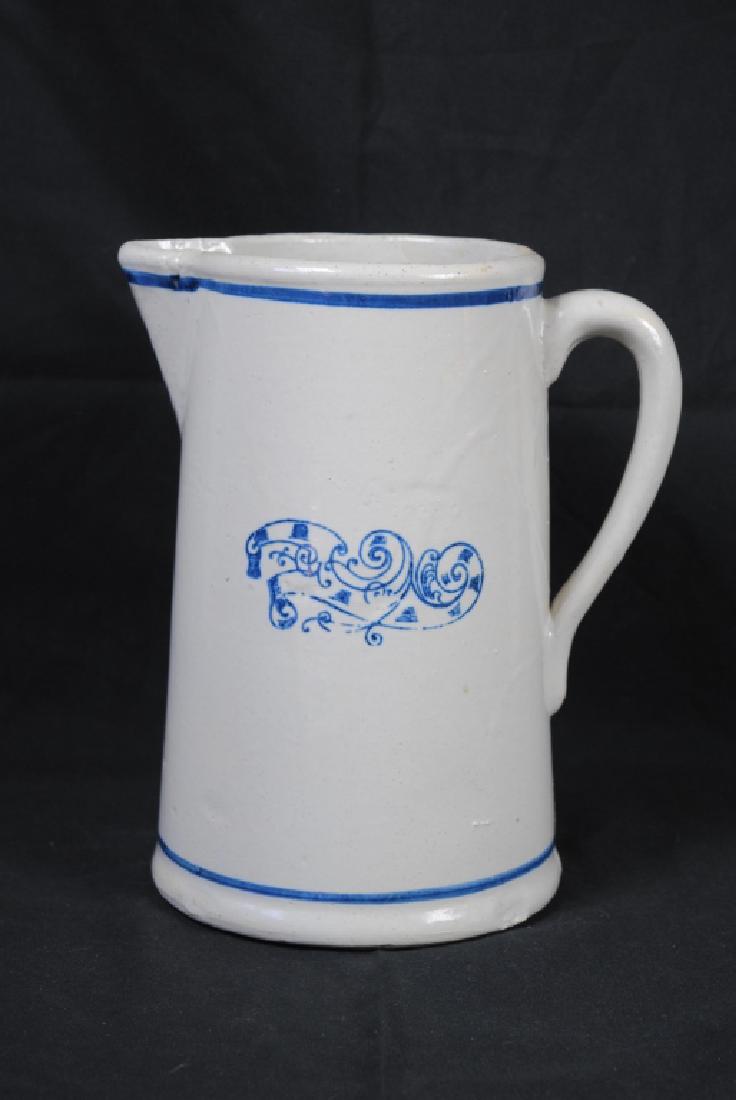 "Nautilus" Cobalt Decorated Stoneware Pitcher (1 of 4)