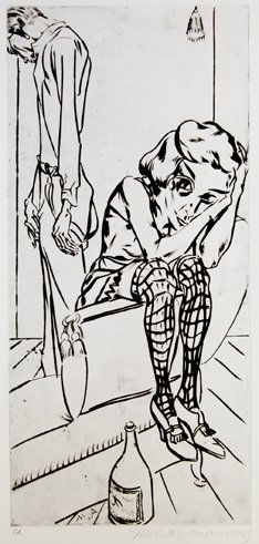 Max Ackermann (1887 - 1975): Max Ackermann (1887 - 1975): Paar 1923/73 signiert und datiert unten rechts, als E.A. bezeichnet unten links. In der Platte monogrammiert unten Mitte. Druck von 1973. Mit dem Prägestempel der Edition