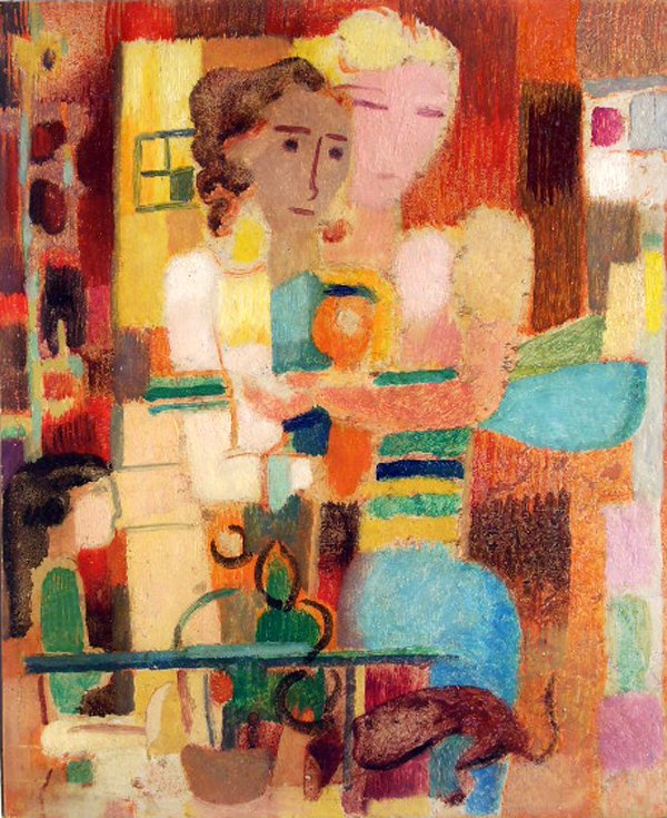 Max Ackermann (1887 - 1975): Max Ackermann (1887 - 1975): Ohne Titel um 1935 Das Werk ist im Max-Ackermann Archiv unter der Nr. ACK 4169 verzeichnet. Öl - Tempera auf Malpappe, measures 23,4 x 28,6 cm.