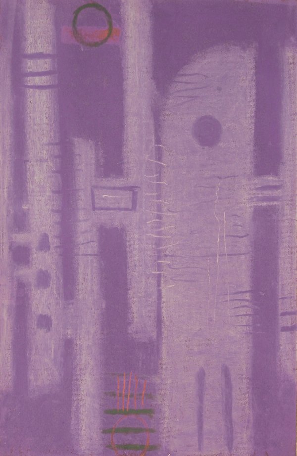 Max Ackermann (1887 - 1975): Max Ackermann (1887 - 1975): Komposition 1972 Signiert und datiert unten links. Pastell auf Papier, measures 32,5 x 50 cm.