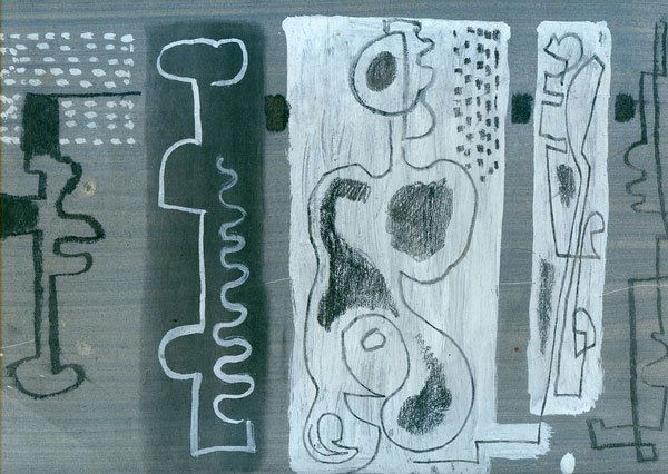 Max Ackermann (1887 - 1975): Max Ackermann (1887 - 1975): Ohne Titel 1939 Verso signiert und datiert und mit dem Adressaufkleber ''Peter Strathomeyer'' versehen. Das Werk ist im Max Ackermann Archiv verzeichnet ''ACK 3835''. Gera