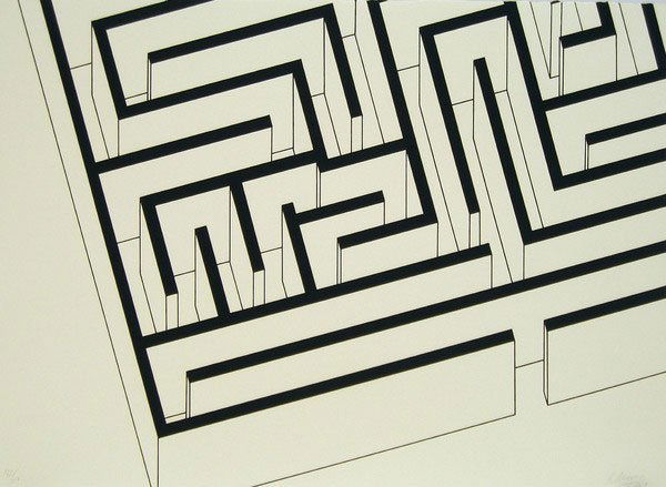 Robert Morris (1974): Robert Morris (1974): Ohne Titel 1974 Signiert und datiert unten rechts. Nummeriert unten links. Eines von 100 Exemplaren. Mit dem Prägestempel der Edition am rechten unteren Blattrand. Verso typogra