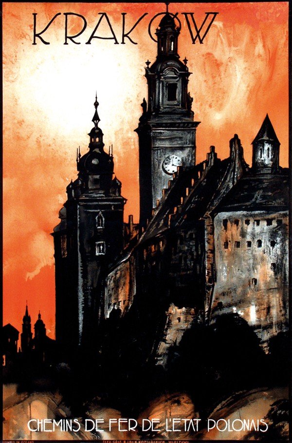 Poster by Stefan Norblin - Krakow: Stefan Norblin (1892-1952)Krakow50x75,5, 1930, pr. Graf. E. Warszawa, on japan