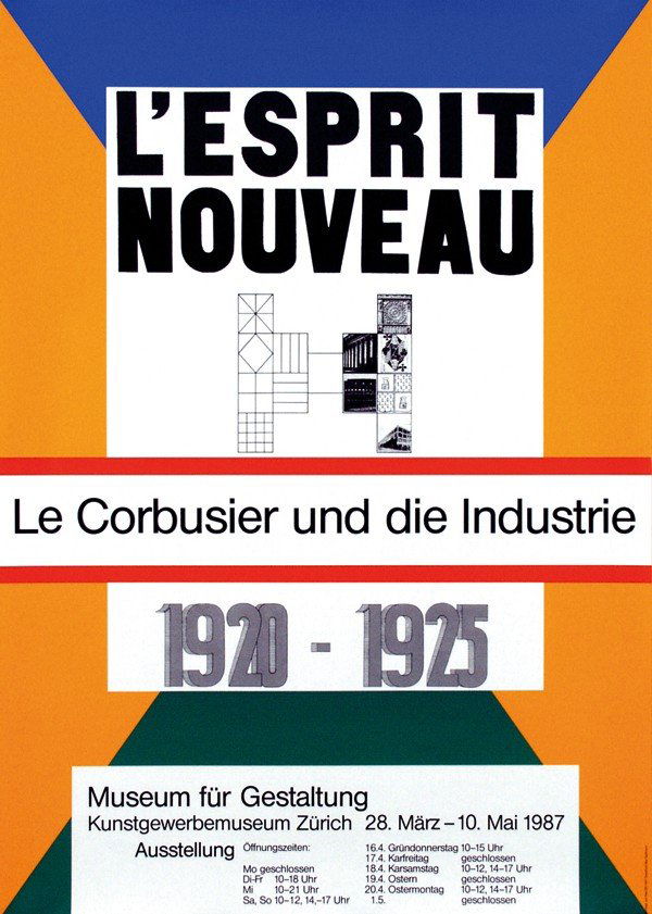 Poster by Max Bill - L'Esprit Nouveau Le Corbusier: Max Bill (1908-1994)L'Esprit Nouveau Le Corbusier und die Industrie90,5x128, 1987, pr. Bea Spillmann