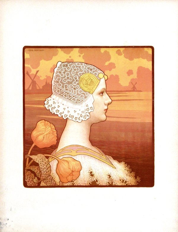 Poster by Paul Berthon - without text (Prinses Wilh: Paul Berthon (1972-1909)without text (Prinses Wilhelmina of The Netherlands)50x65, 1901