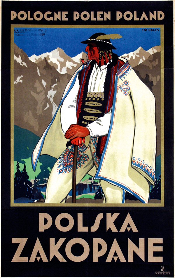 Poster by Stefan J. Norblin - Polska Zakopane: Stefan J. Norblin (1892-1952)Polska Zakopane 62,5x99, 1930
