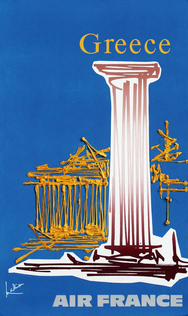 Poster by Georges Mathieu - Air France Greece: Georges Mathieu (1921-)Air France Greece60x100, 1968