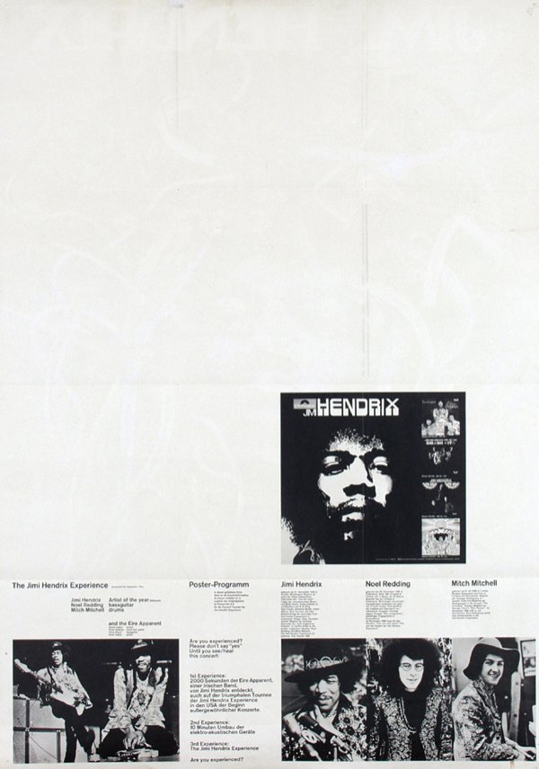 Poster by Gunther Kieser - Jimi Hendrix Experience - 2