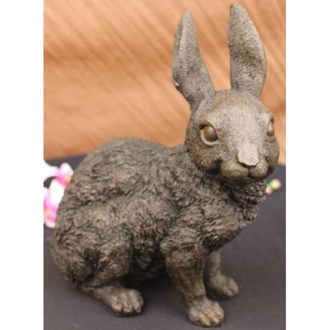 Animal edition Rabbit Bronze Sculpture: This Cute Lil Fellow Looks Up With The Sweetest Look . This Little Rabbit Is The Perfect Touch Of DÃ©cor For A Sweet And Cute Look. His Ears Are Long And He Sits On His Hind Legs While Looking Up Wi