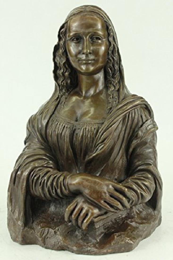 Mona Lisa Bronze Statue on Marble Base Sculpture (1 of 6)