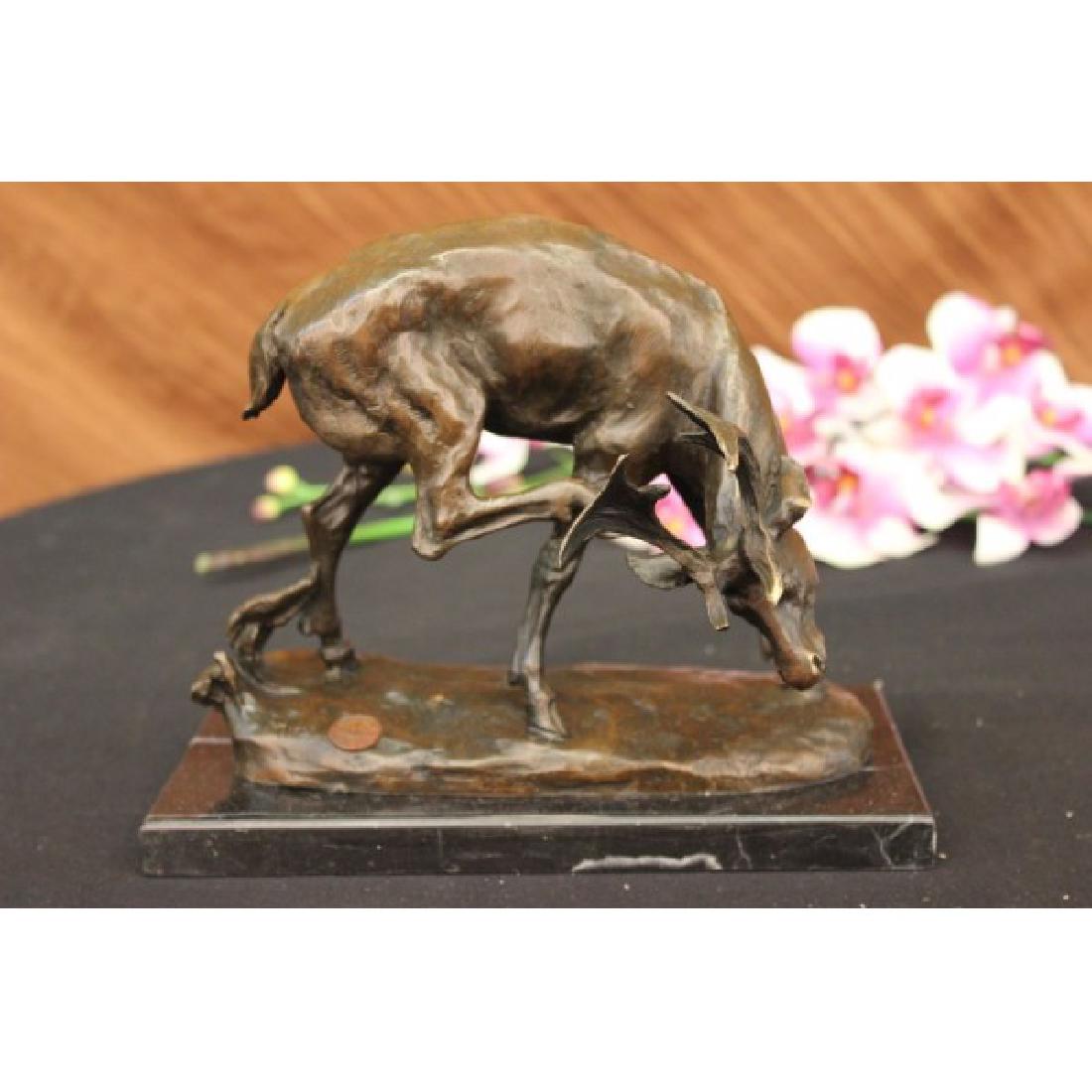 Buck Stagg Hunter Cabin Bronze Sculpture (1 of 6)