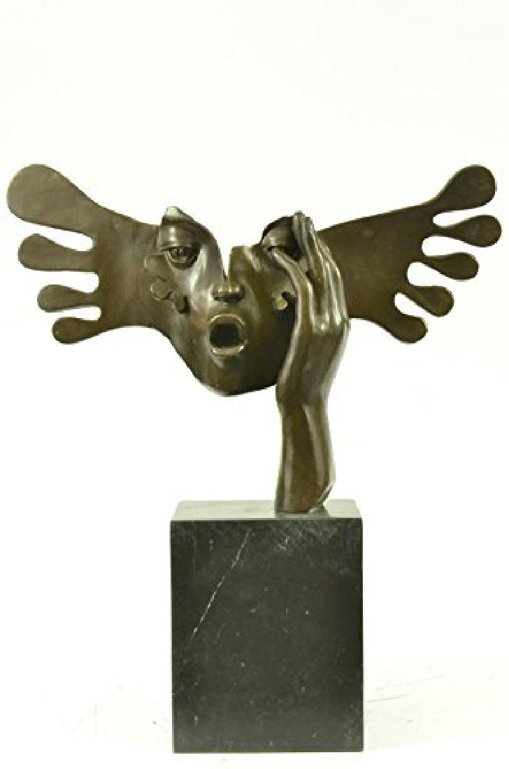LE MASQUE ART MODERNE S DALI SCULPTURE BRONZE 12 LBS (1 of 6)