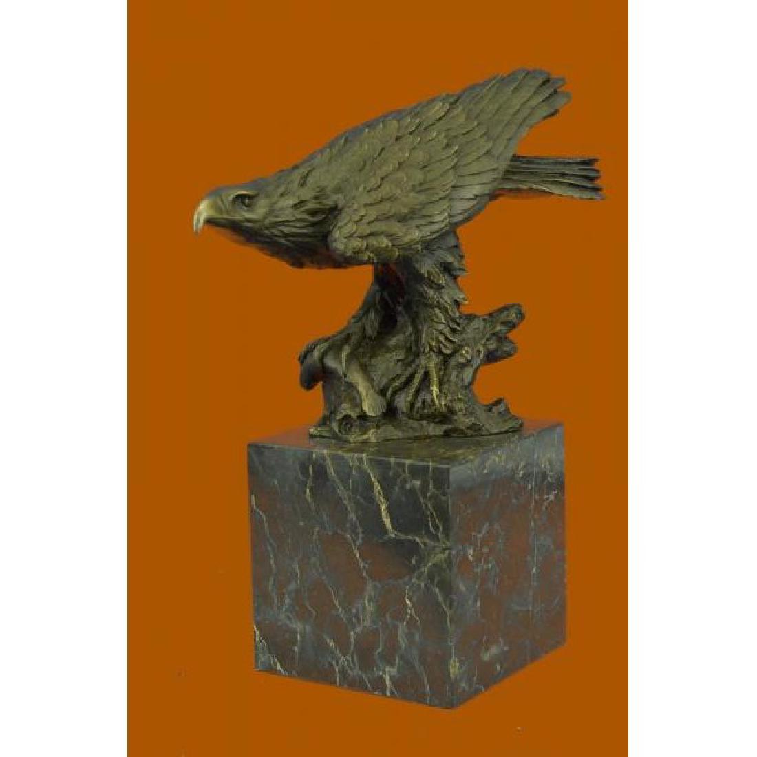 Falcon American Eagle Bronze Sculpture on Marble Base (1 of 6)
