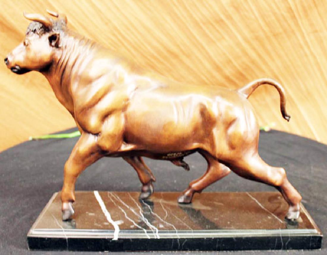 Nice Bull Ox Marble Bronze Statue (1 of 10)