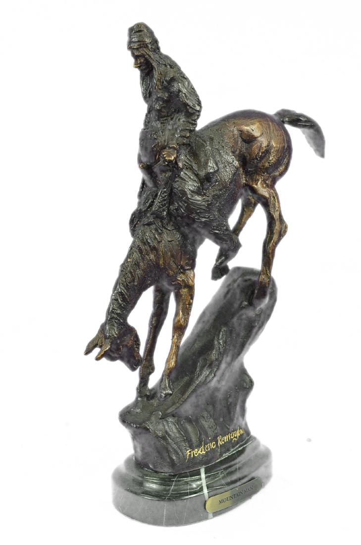 Native Indian Chief Riding Horse On A Rock Bronze (1 of 9)