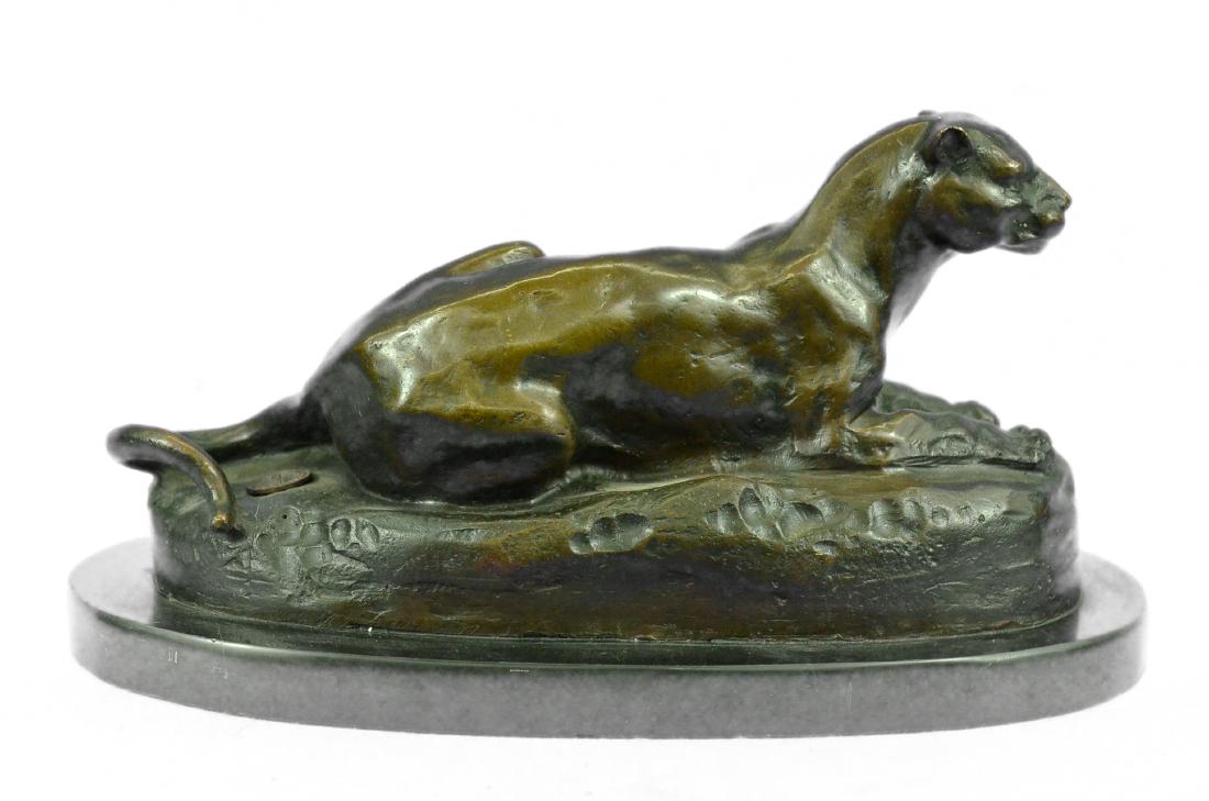 Cougar Animal Edition Bronze Sculpture On Marble Base (1 of 9)