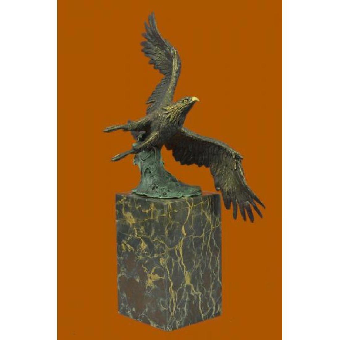Multi Color Patina American Bald Eagle Bronze Statue on (1 of 5)