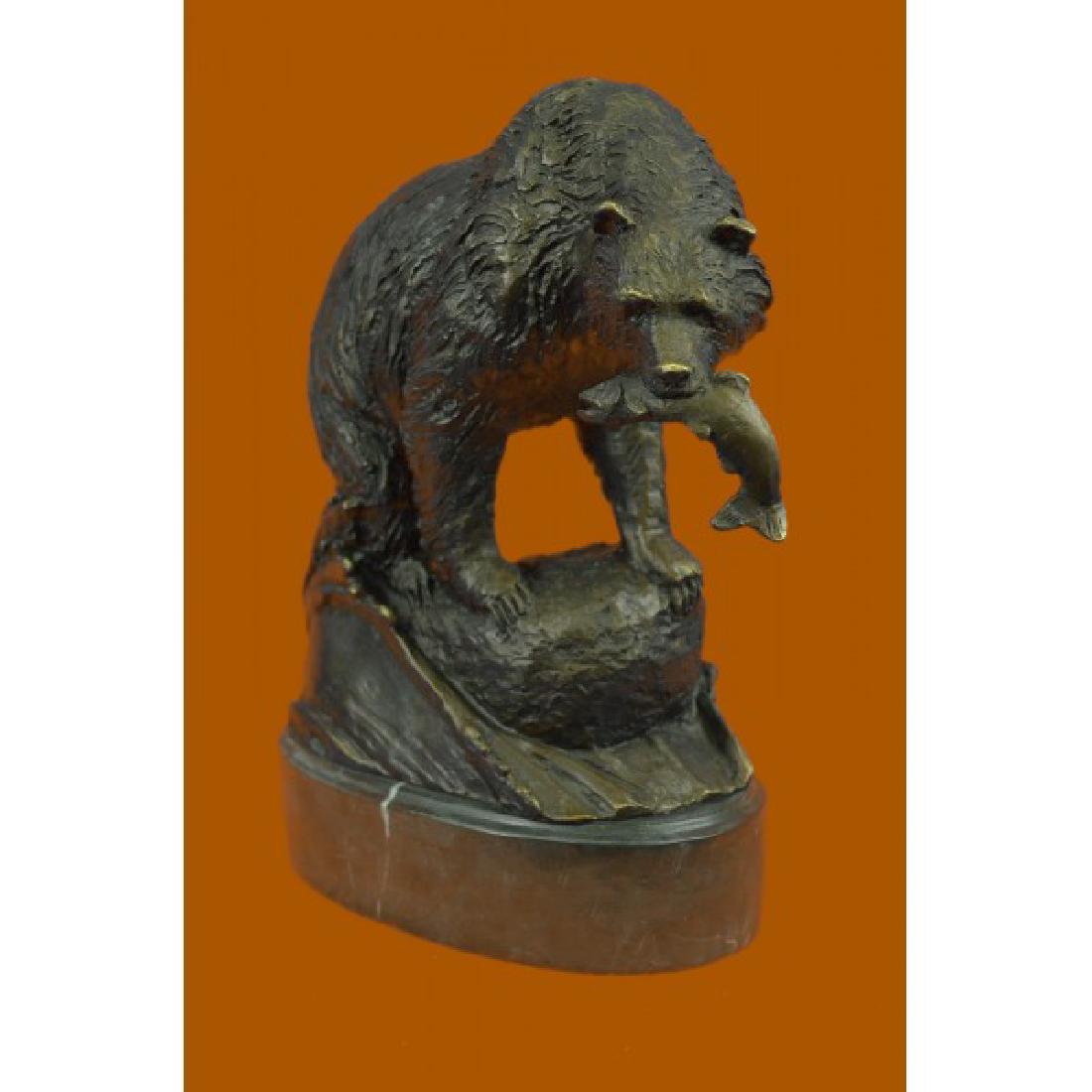 Young Bear With Catch of The Day Bronze Sculpture on (1 of 5)