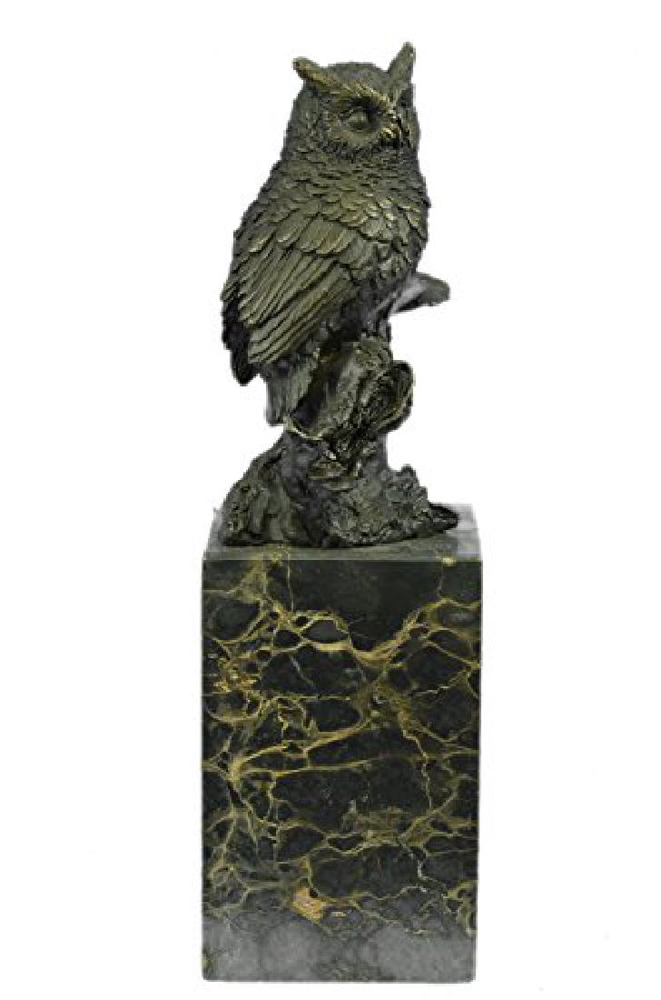 Bird Owl Bronze Sculpture on Marble Base Statue (1 of 9)