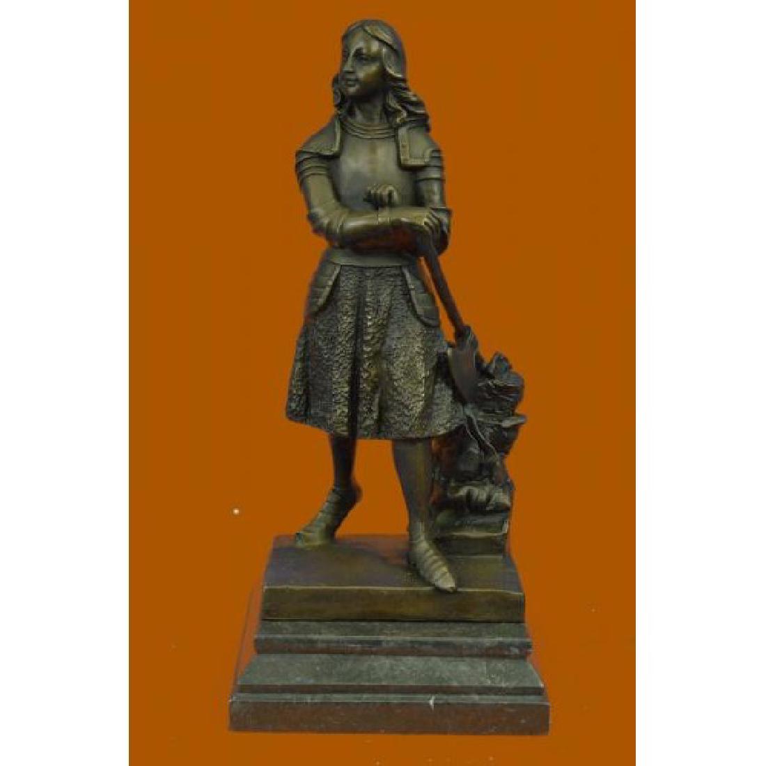 Art Deco Joan of Arch Bronze Sculpture on Marble Base (1 of 5)