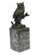 Bird Owl Bronze Sculpture on Marble Base Statue - 5