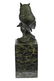 Bird Owl Bronze Sculpture on Marble Base Statue - 7