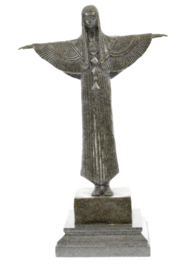 Egyptian Princess Bronze Sculpture on marble base (1 of 9)