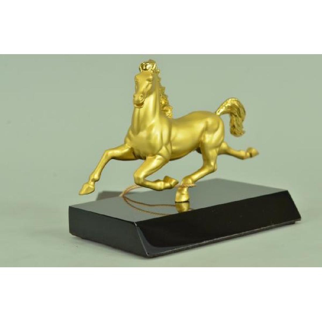 Running Gold Metal Horse Statue , shoe-shaped gold (1 of 6)