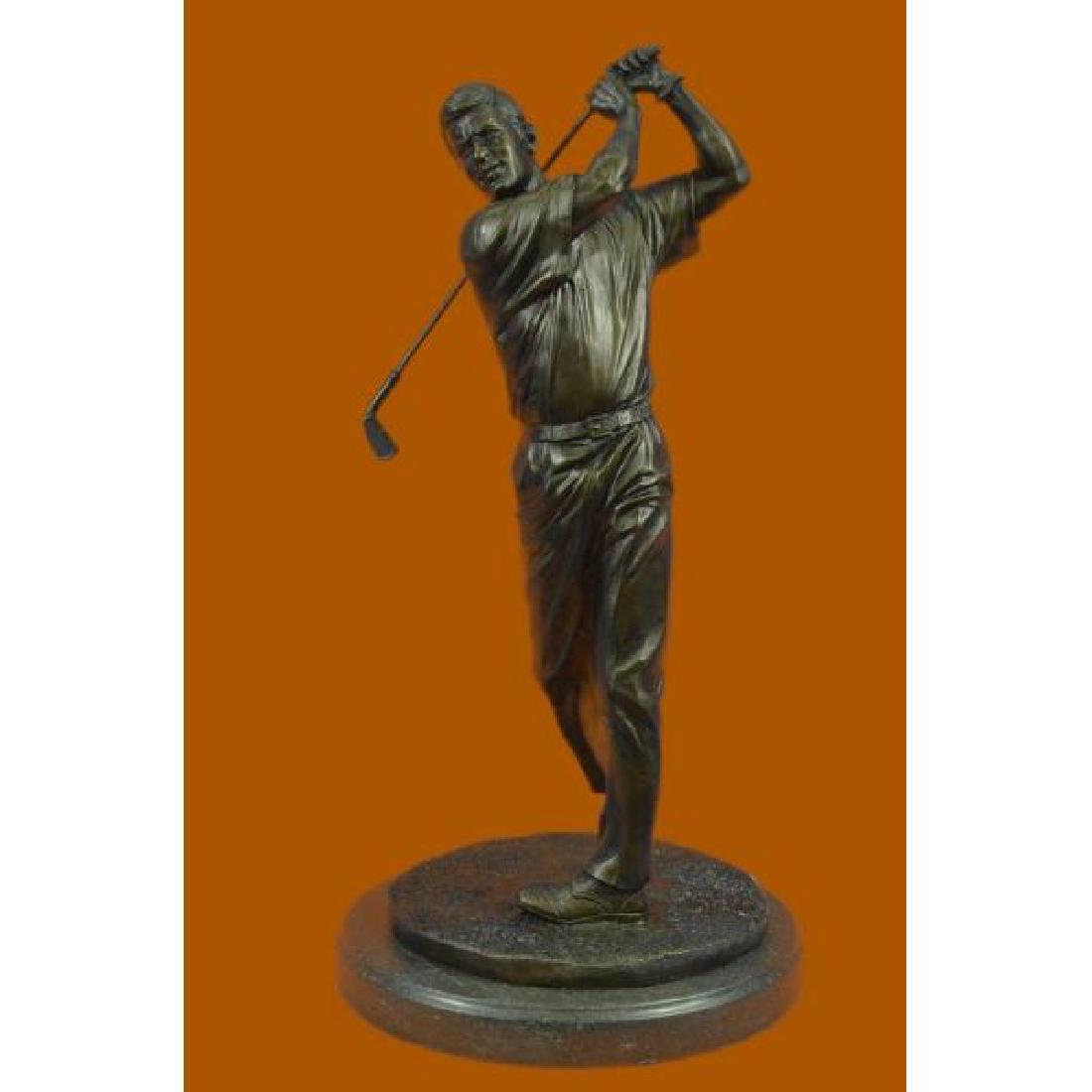 13" Tall Bronze Statue Vintage Golfer Golfing