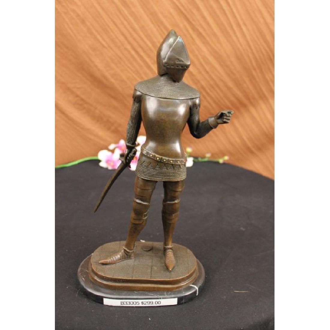 VINTAGE SIGNED KNIGHT WORRIOR BRONZE STATUE: Ladies, have you always dreamed of having a Knight in Shining Armor sweep you off of your feet? Gentlemen, do you long for adventure and wish that you were battling fire breathing dragons rather than