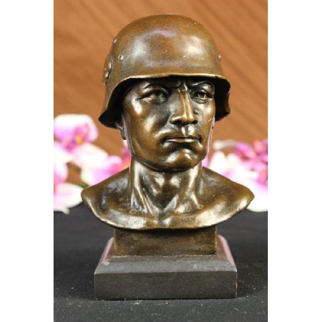 Sign Original Fisher Unknown German Soldier Army Bronze: This is a bust of a unknown German soldier. The German Army is the land component of the armed forces of the Federal Republic of Germany. Following the disbanding of the Wehrmacht afte