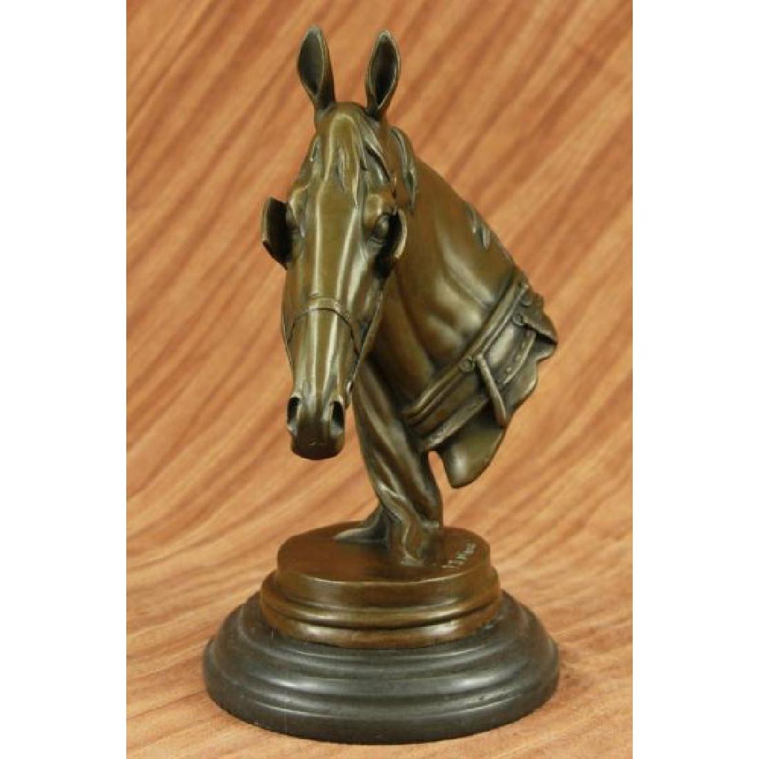 Hot Cast Bronze Horses Head Sculpture Marble Statue (1 of 5)