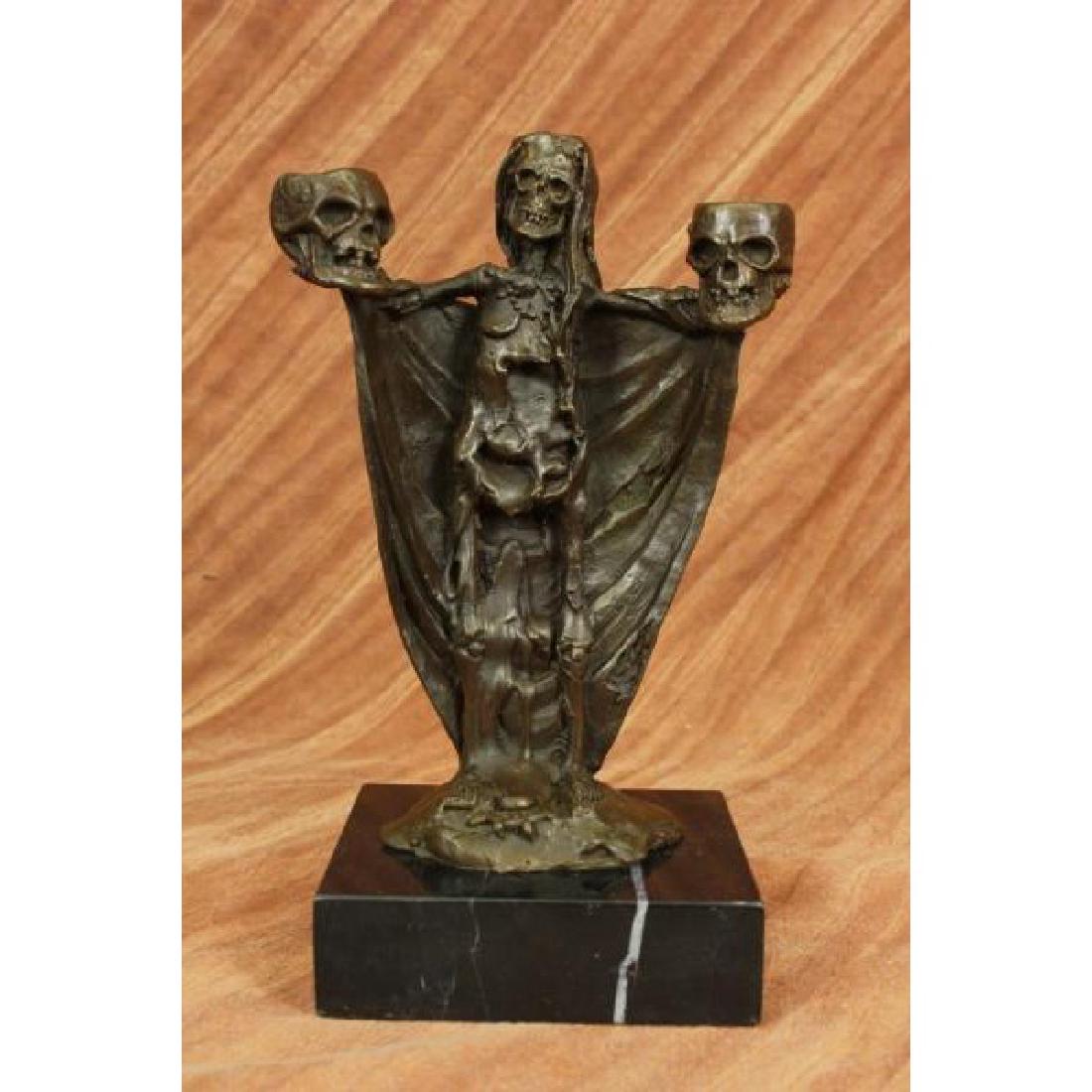 Signed Original Patoue French Artist Gothic Skeleton (1 of 6)