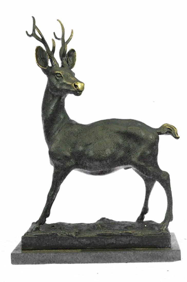 Hunter Prize Game Hunting Buck Stag Bronze Statue (1 of 7)
