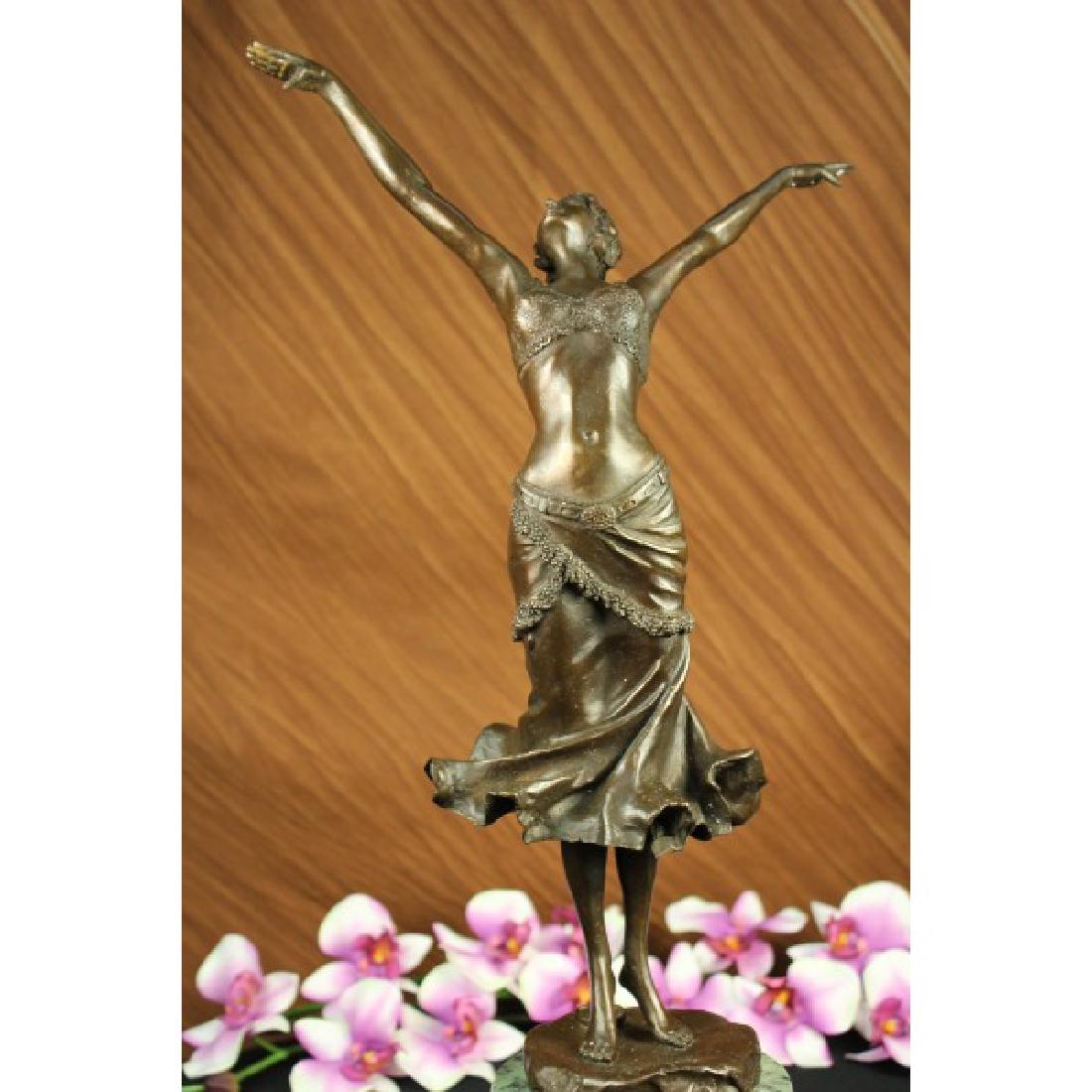 Signed Art Deco Dancer by Philippe Bronze Statue (1 of 6)