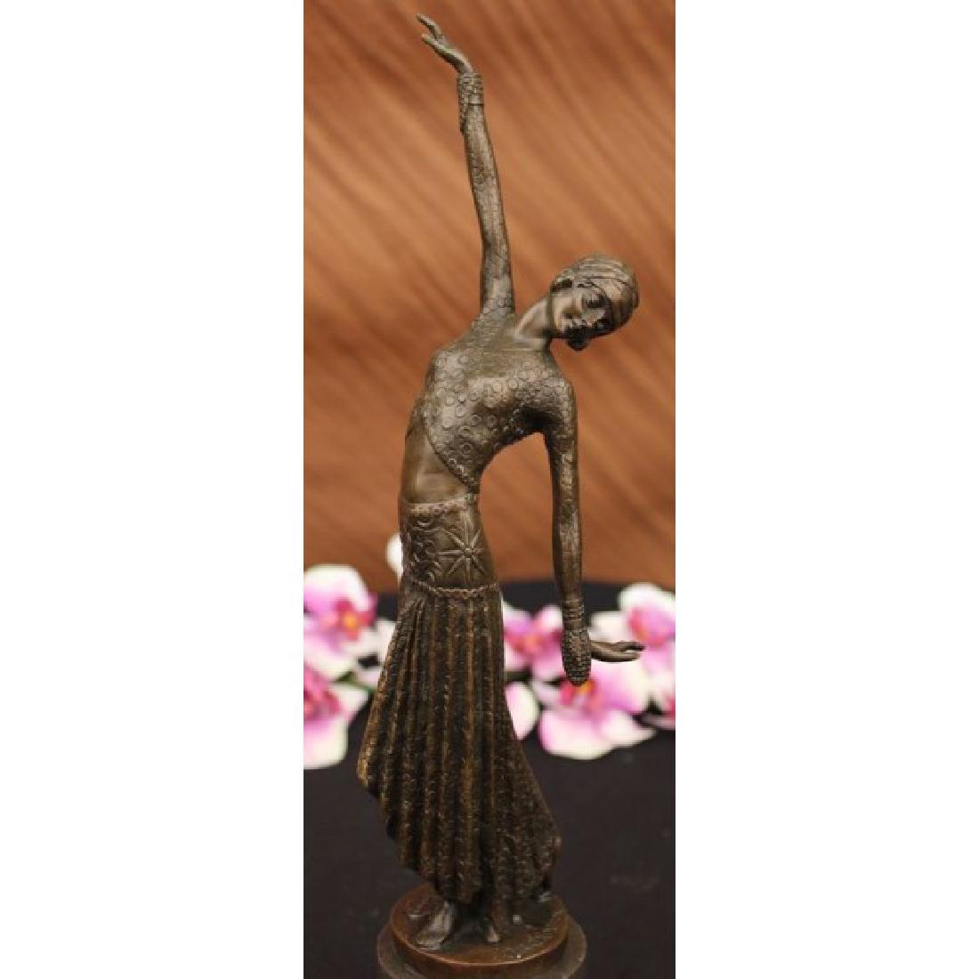 GRACEFUL ART DECO DANCER BY D.H. CHIPARUS BRONZE STATUE (1 of 6)