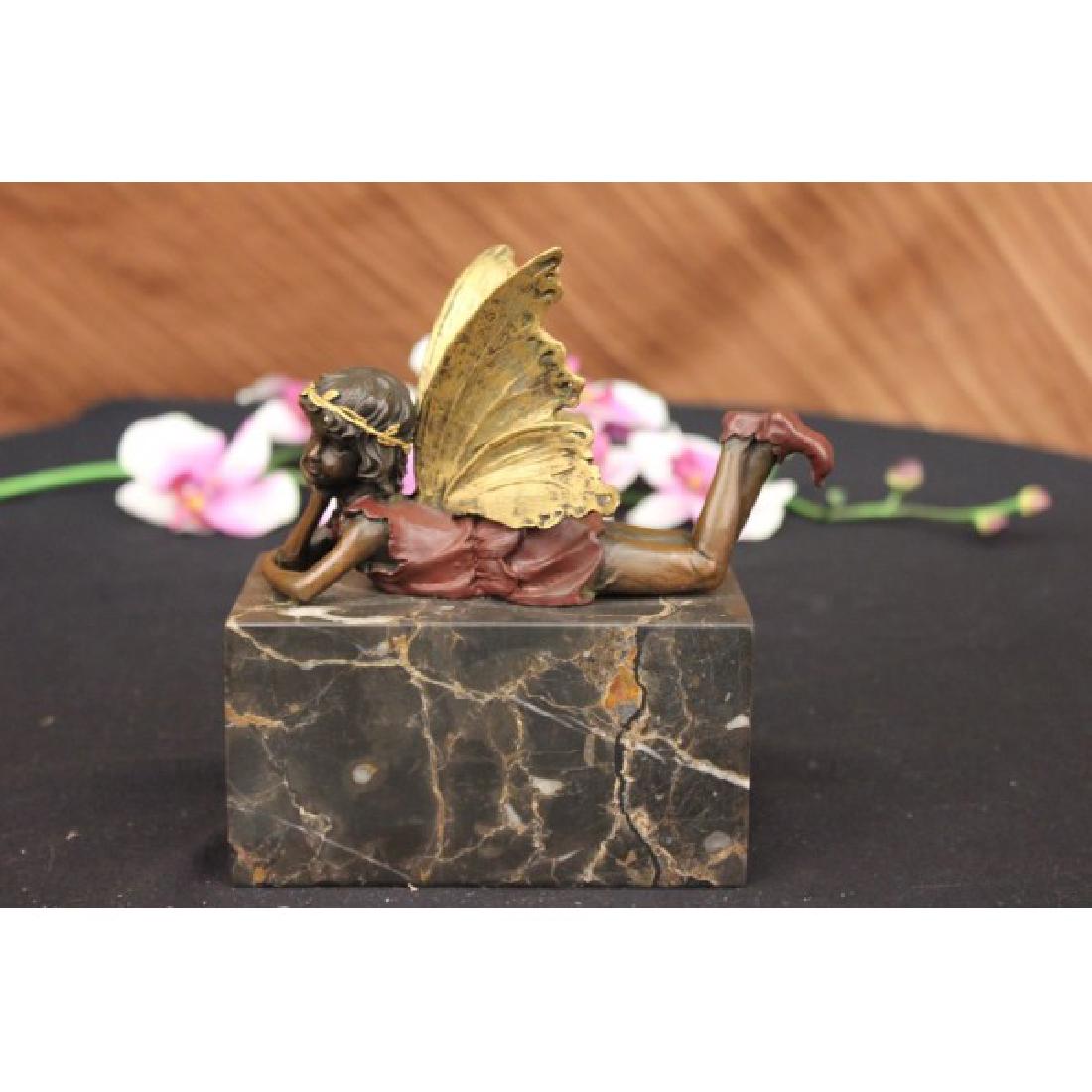 Original Milo Angel Cherub Gild Bronze Statue Art Deco (1 of 6)