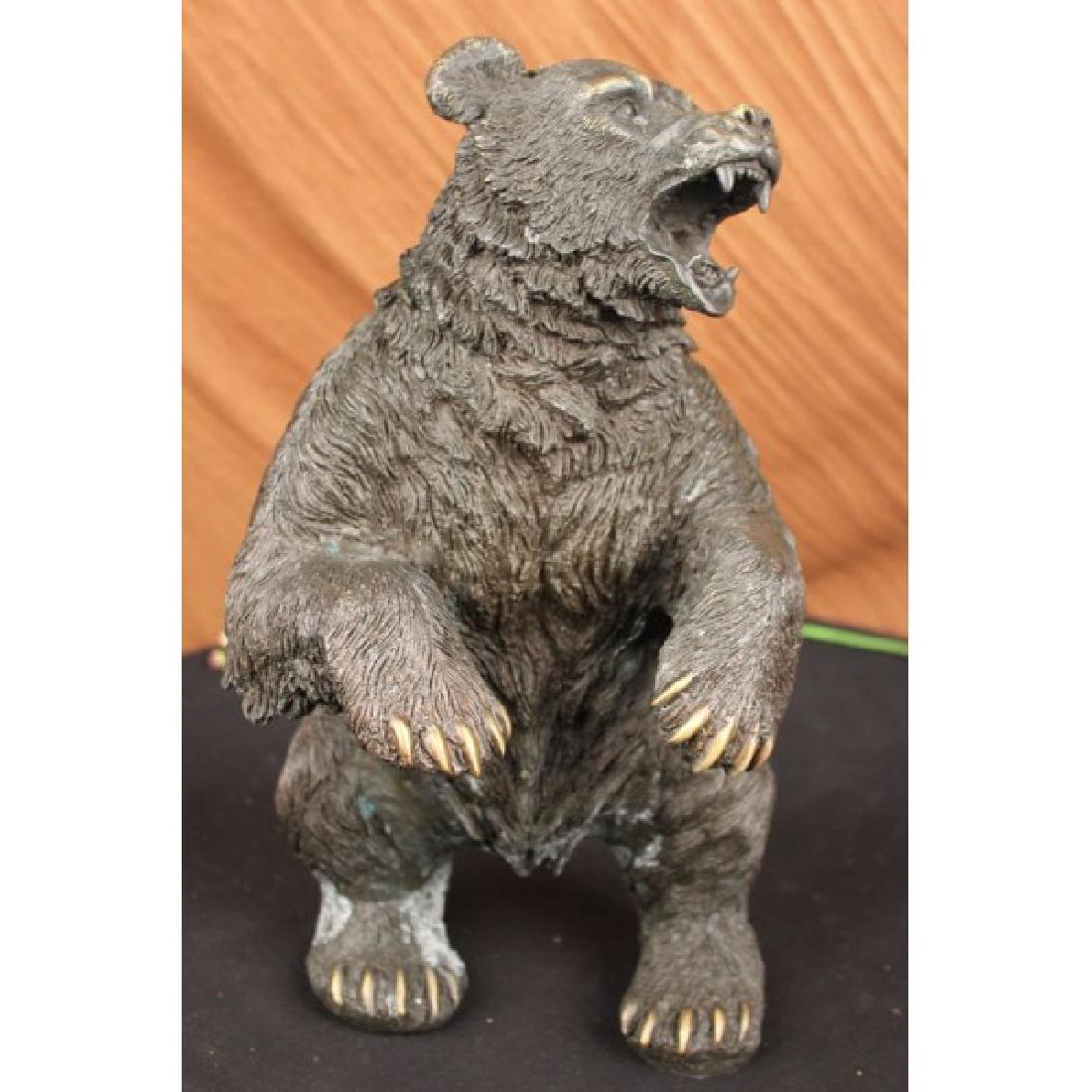 Large Brown Bear Bronze Sculpture Statue By Remington (1 of 6)