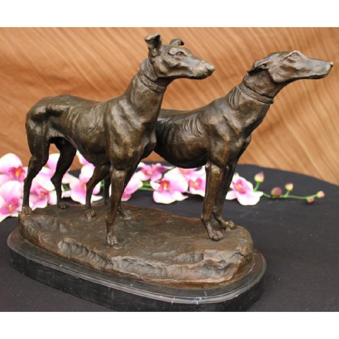 FREMIET GREYHOUNDS RACING DOG BRONZE SCULPTURE (1 of 6)