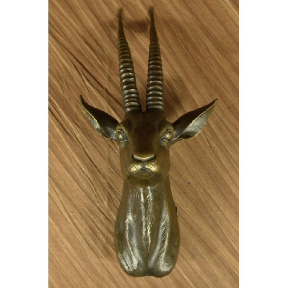 Art Deco Original Gazelle Head Bust Trophy Bronze (1 of 5)